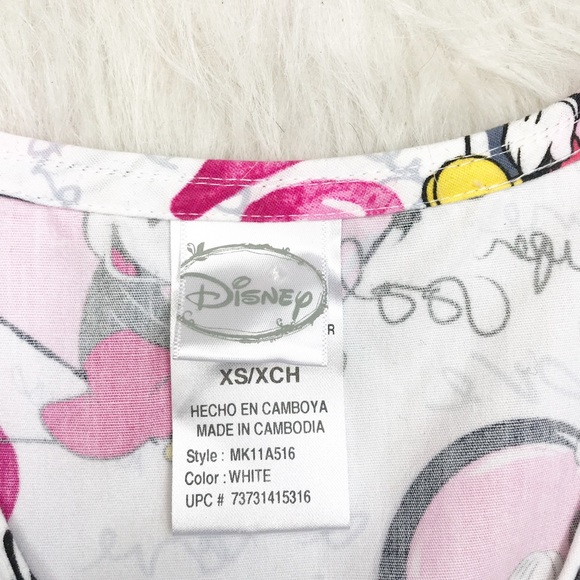 DISNEY Love Mickey Minnie Nurse Heart Scrub Top XS - Picture 7 of 7